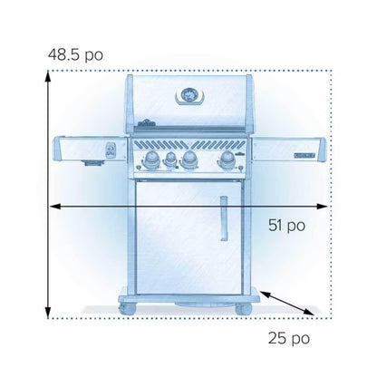 Napoleon Rogue PRO 425 3-Burner Propane Grill w/ Infrared Side Burner - RP425SIBPSS-2