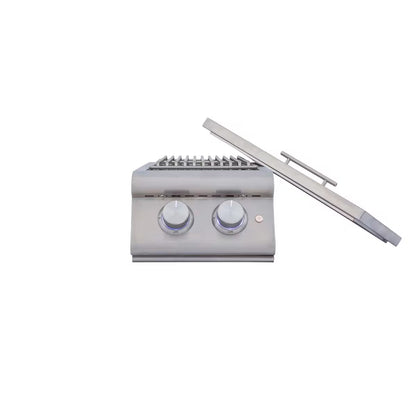 Blaze LTE+ Built-In Natural Gas/Propane Double Side Burner w/ Lid - BLZ-SB2-LTEPLUS
