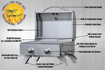 Kokomo Portable Tabletop BBQ Grill SKU: KO-PTBL