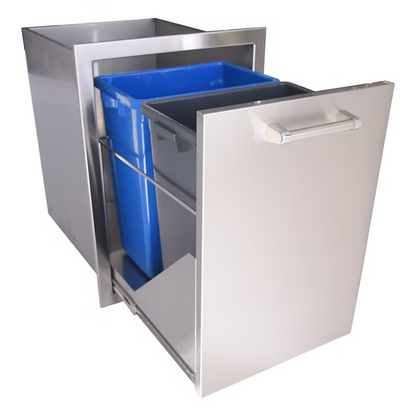 Outdoor Kitchen Stainless Steel Dual Trash/Propane Pull-Out