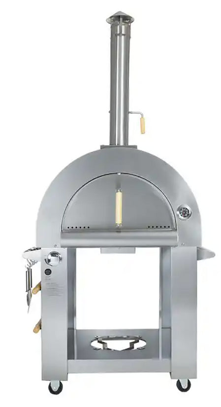 Kokomo 32 Inch Dual Fuel Gas or Wood Fired Stainless Steel Pizza Oven SKU: KO-PIZZAOVEN-LP/NG