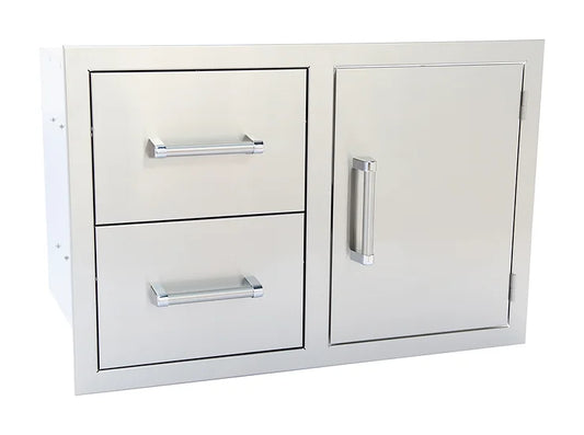 Kokomo Outdoor Kitchen Stainless Steel Two Drawer - One Door Combo SKU: KO-ALPDC