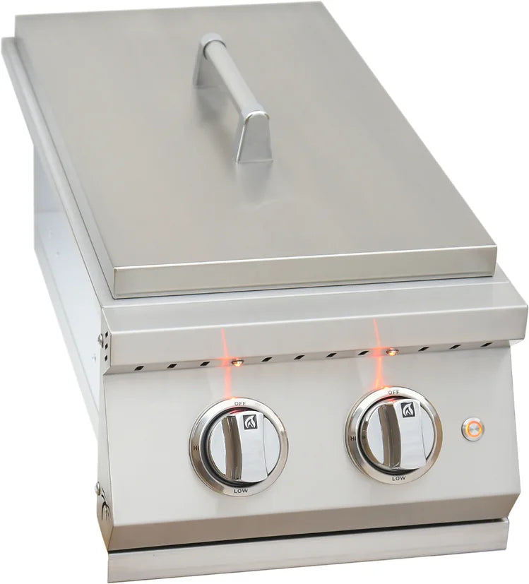 KoKoMo Grills Professional Double Side Burner with removable cover SKU: KO-BAK2BG-PRO