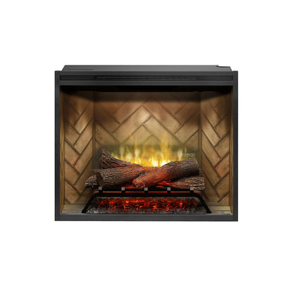 Dimplex Revillusion 24 inch Built-In Electric Firebox | Herringbone Brick