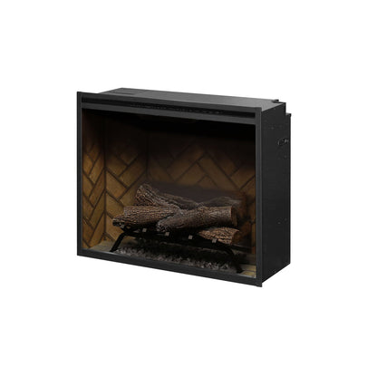 Dimplex Revillusion 30 inch Built-In Electric Firebox w/ Glass and Plug Kit | Weathered Concrete