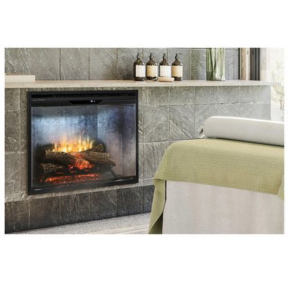 Dimplex Revillusion 30 inch Built-In Electric Firebox w/ Glass and Plug Kit | Weathered Concrete