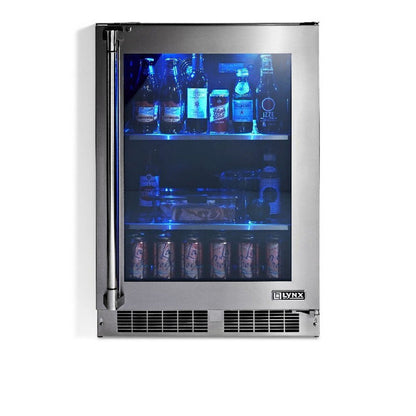 Lynx 24-Inch Outdoor Glass Door Refrigerator - LN24REFGL/R