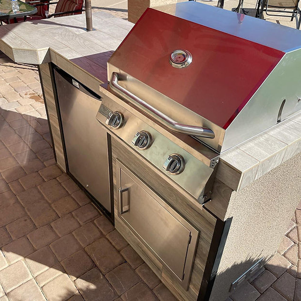 Kokomo Island - Mini Maui 6' BBQ with 33 Inch Bar and Built In BBQ Grill