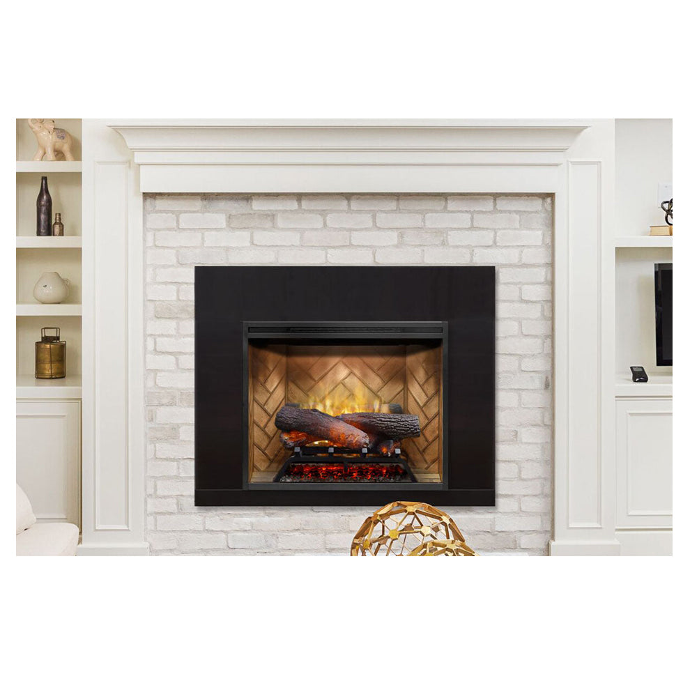 Dimplex Revillusion 24 inch Built-In Electric Firebox | Herringbone Brick