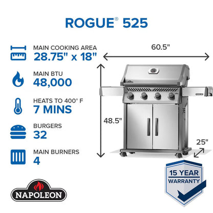 Napoleon Rogue 525 4-Burner Propane Grill - R525PSS-2