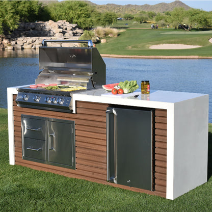 Kokomo Island - Professional Shiplap Outdoor Kitchen with Waterfall Edge