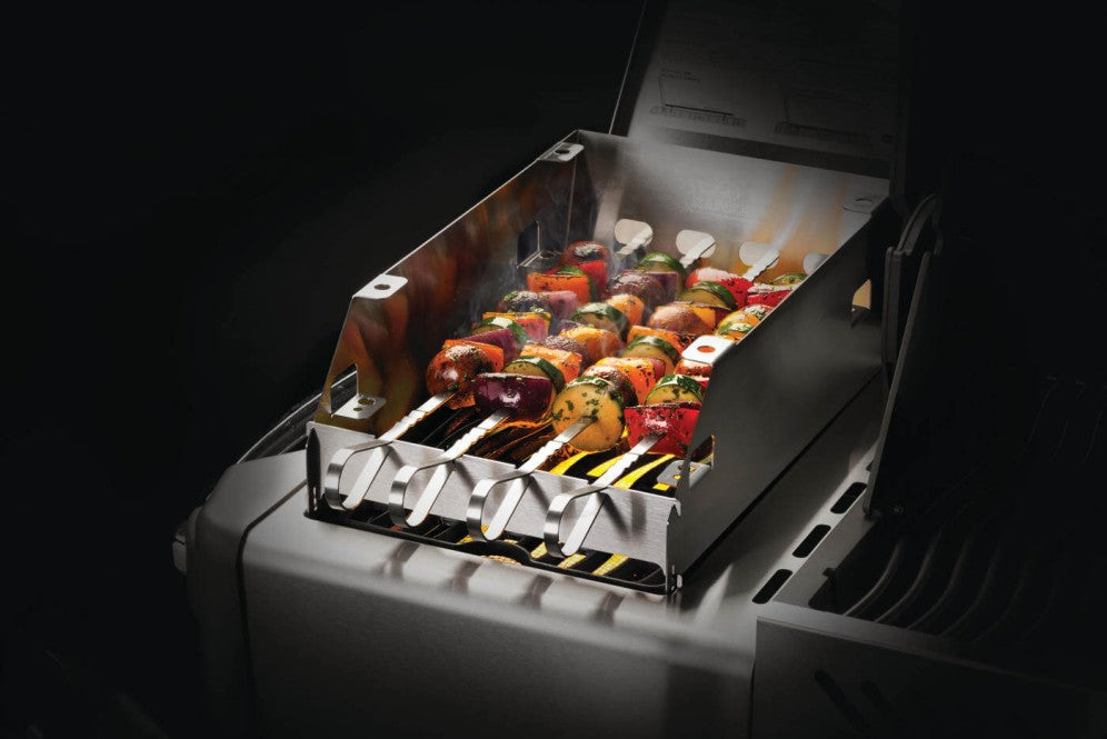 Napoleon - Side Burner Windshield - Large with Skewer Rack