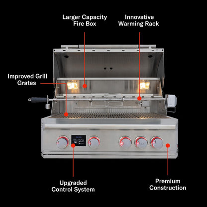 Blaze LTE PRO 32-in 4-Burner Built-In Natural Gas Grill w/ Digital Temperature Screen & Rotisserie - BLZ-4LTEPRO