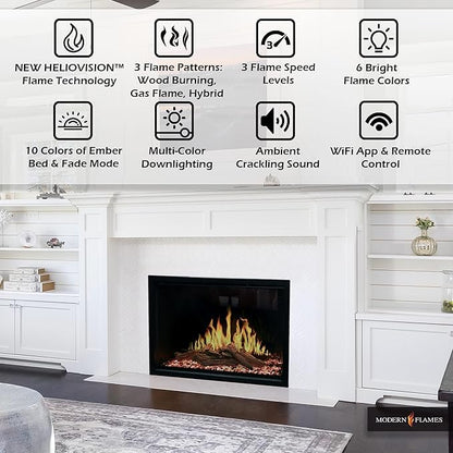 Modern Flames Orion Traditional 42-inch Heliovision Virtual Smart Built in Electric Firebox OR42-TRAD - Electric Fireplaces