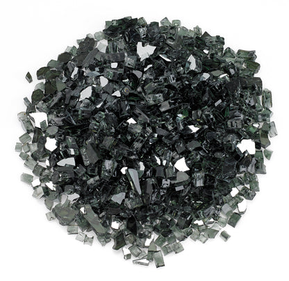 American Fire Glass - 1/4" Black Reflective, 10 lb. Jar Fire Glass