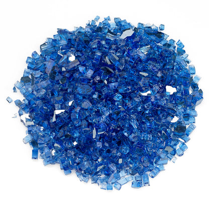 American Fire Glass - 1/4" Cobalt Reflective, 10 lb. Jar Fire Glass