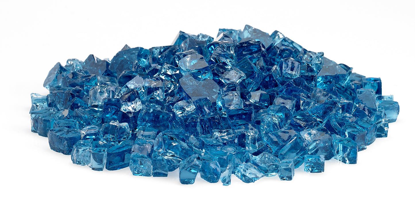 American Fire Glass - 1/2" Pacific Blue, 10 lb. Jar Fire Glass