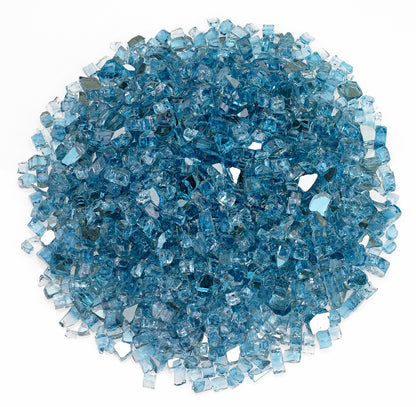 American Fire Glass - 1/4" Pacific Blue Reflective, 10 lb. Jar Fire Glass