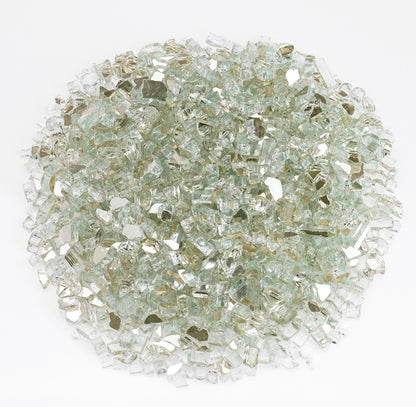 American Fire Glass - 1/4" Platinum Reflective, 10 lb. Jar Fire Glass