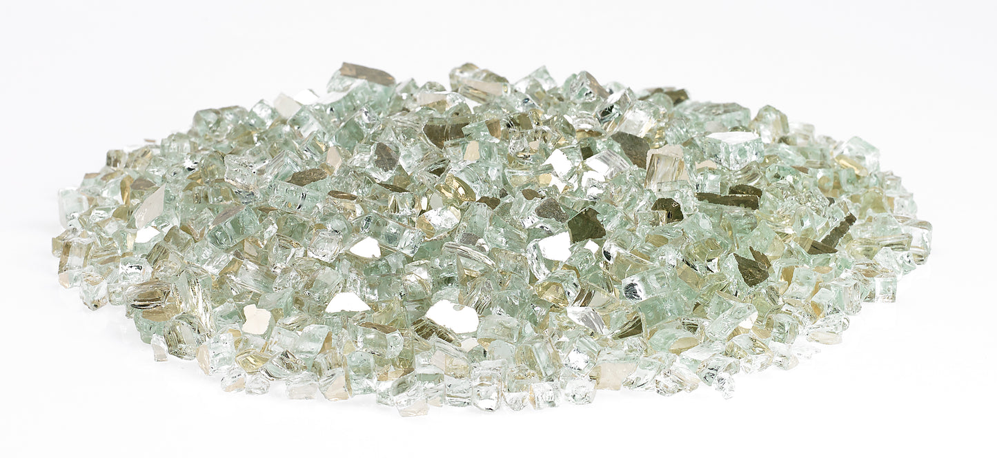 American Fire Glass - 1/4" Platinum Reflective, 10 lb. Jar Fire Glass