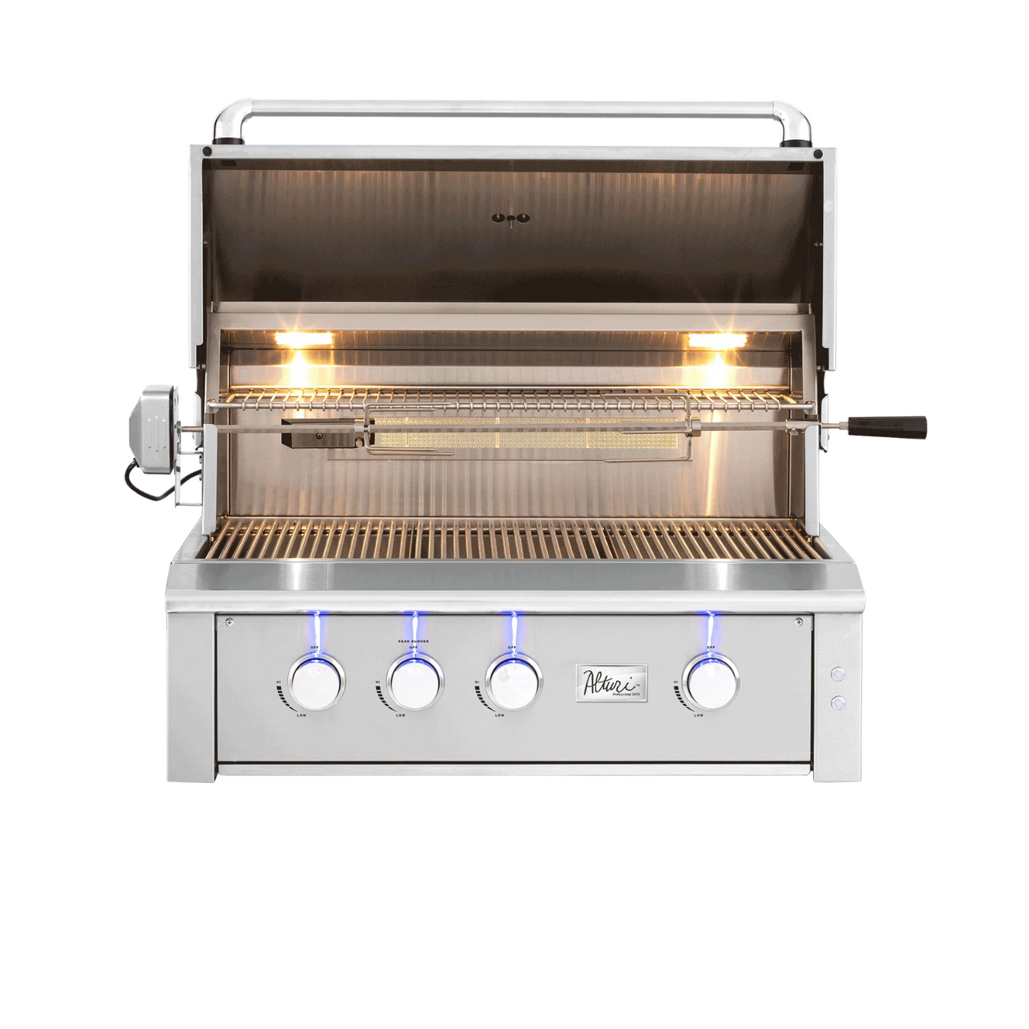 American Made Grills Alturi 36-in 3 Burner Built-In Gas Grill w/ Stainless Steel Burners & Rotisserie – ALT36T