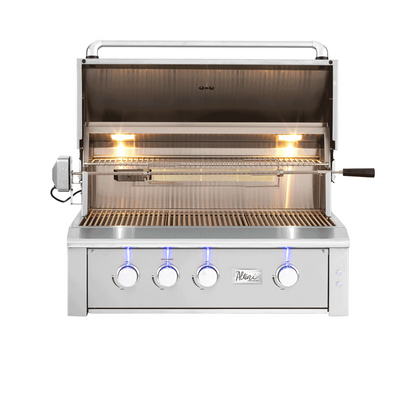 American Made Grills Alturi 36-in 3 Burner Built-In Gas Grill w/ Stainless Steel Burners & Rotisserie – ALT36T