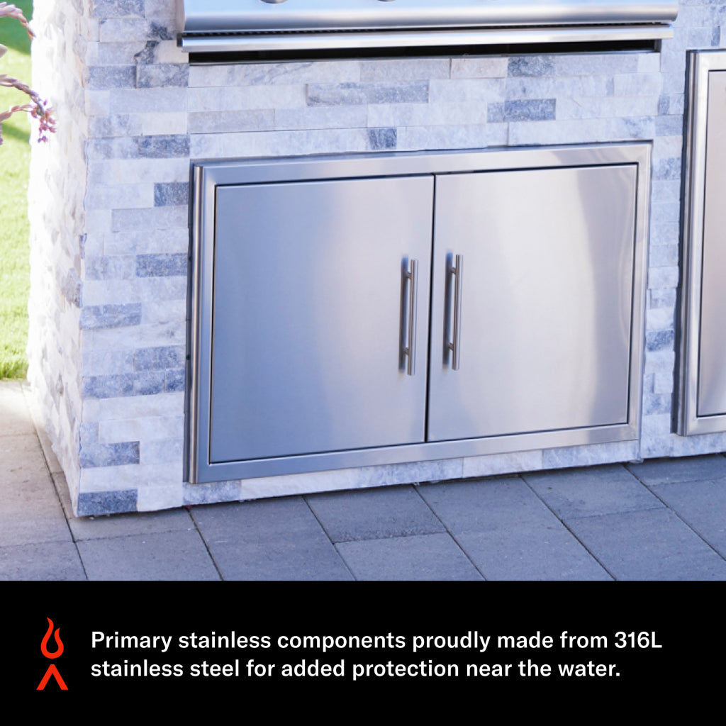 Blaze Marine Grade 32-Inch Double Access Door with Paper Towel Holder