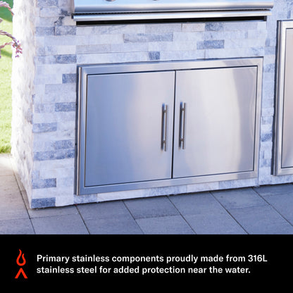 Blaze Marine Grade 32-Inch Double Access Door with Paper Towel Holder
