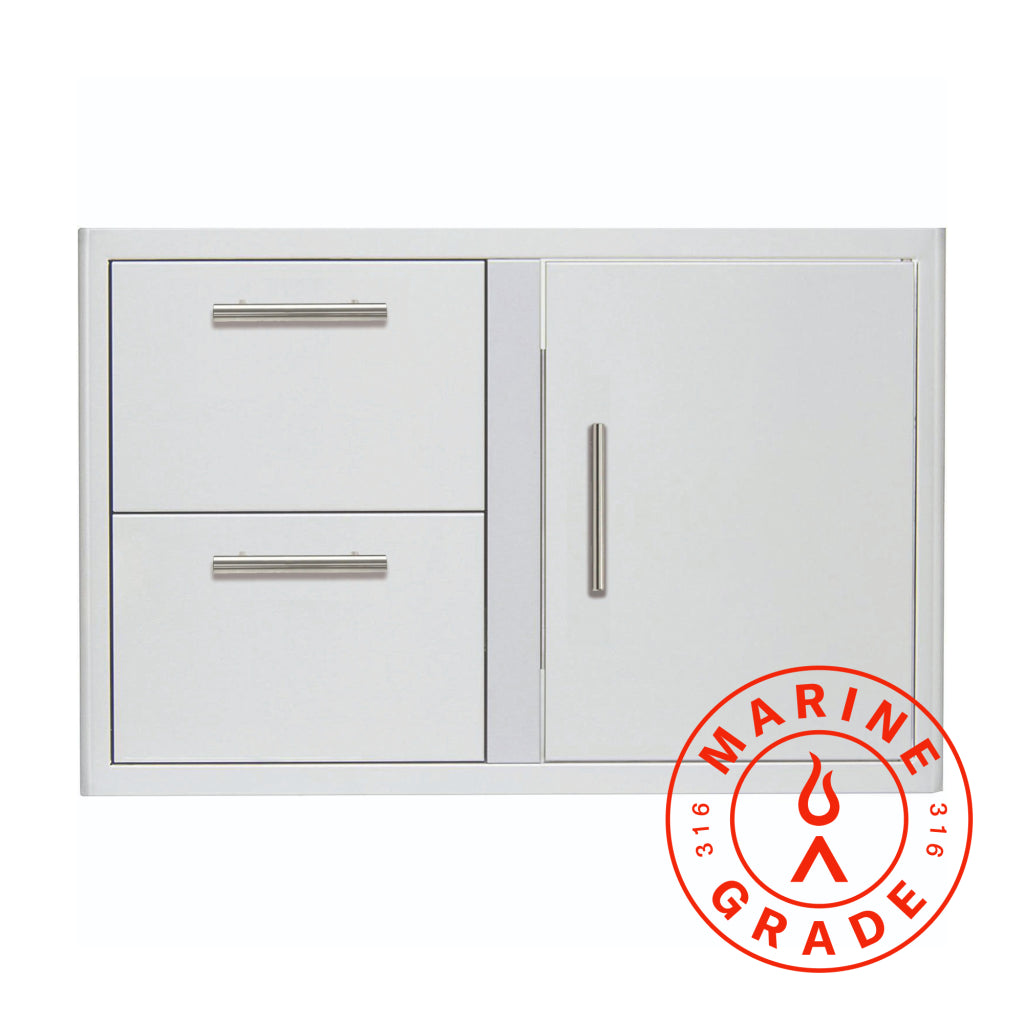 Blaze Marine Grade 32-Inch Access Door & Double Drawer Combo
