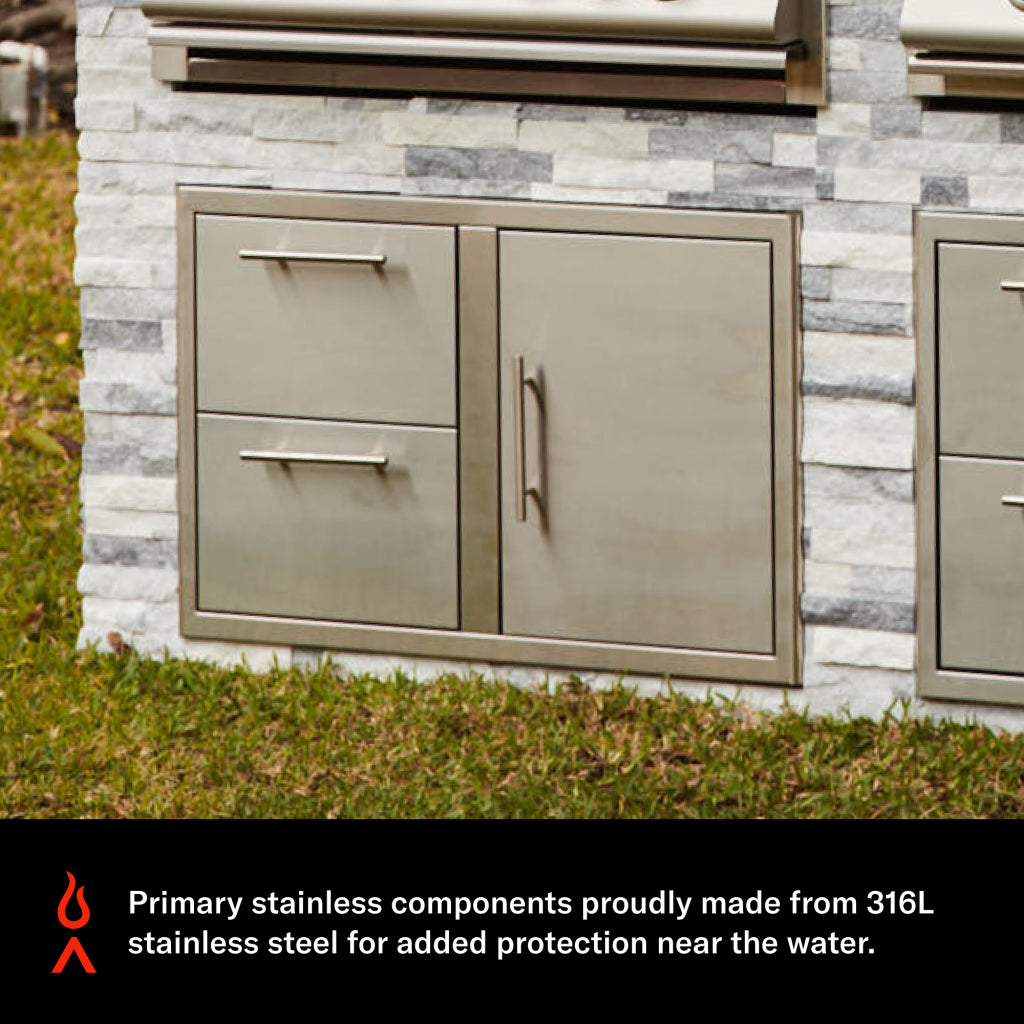 Blaze Marine Grade 32-Inch Access Door & Double Drawer Combo
