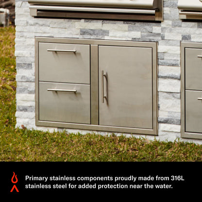 Blaze Marine Grade 32-Inch Access Door & Double Drawer Combo