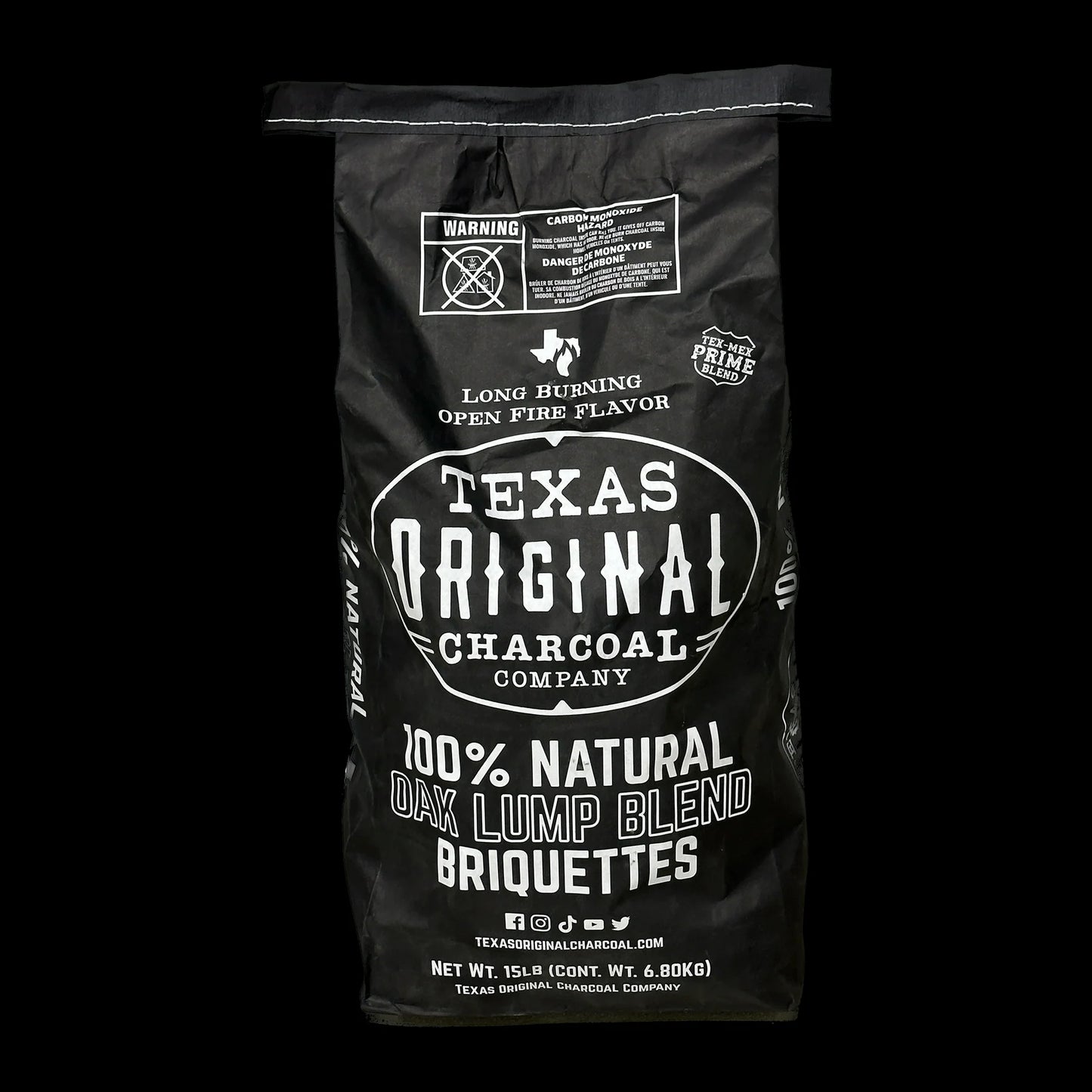 15 Lbs Texas Original Charcoal All-Natural Oak Briquettes