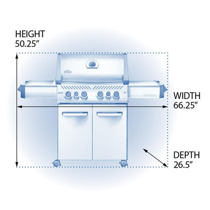 Napoleon Prestige 500 Grill with Infrared Rear Burner and Infrared Side Burner and Rotisserie Kit - Black - P500RSIBPK-3