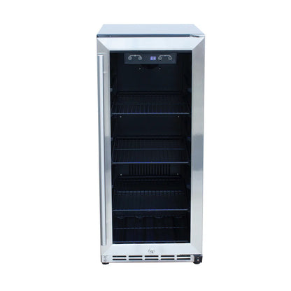 Summerset 15 Inch Outdoor Rated Fridge w Glass Door – RFR-15G