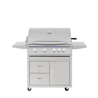 Summerset Sizzler Pro 32-Inch 4-Burner Freestanding Gas Grill With Rear Infrared Burner – SIZPRO32