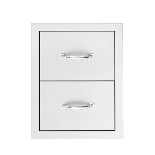 Summerset – 17″ Double Drawer w Masonry Frame Return