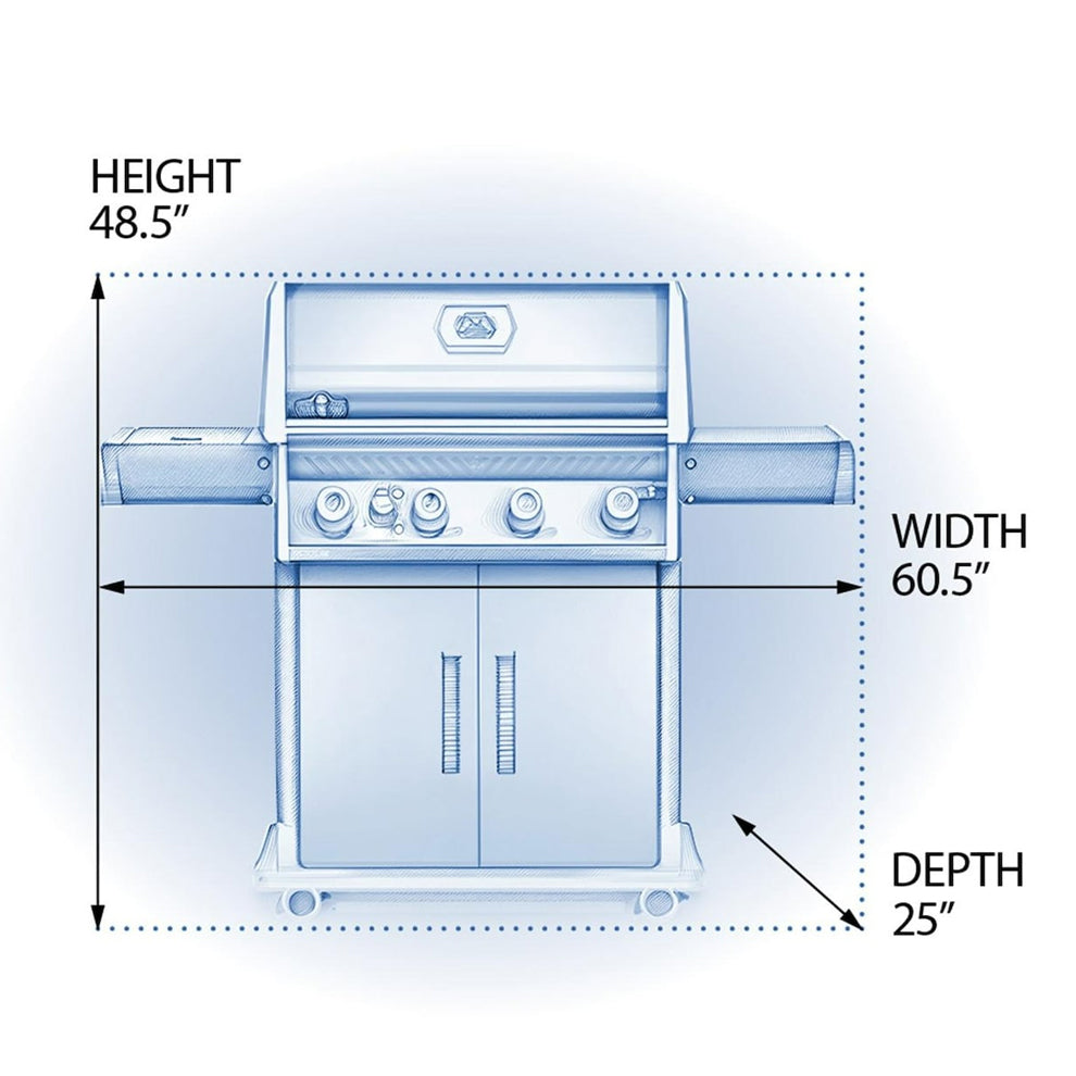 Napoleon Rogue XT 525 SIB Propane Gas Grill with Infrared Side Burner - Stainless Steel - RXT525SIBPSS-1