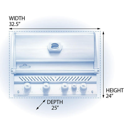 Napoleon Prestige PRO 500 Built-in Grill with Infrared Rear Burner and Rotisserie Kit - BIPRO500RBNSS-3