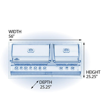 Napoleon Prestige PRO 825 Built-in Grill with Infrared Rear Burner and Infrared Sear Burners and Rotisserie Kit - BIPRO825RBINSS-3