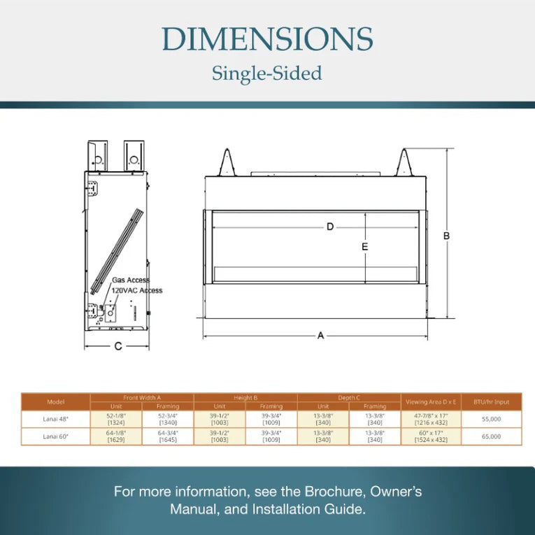 Majestic Lanai 48" Outdoor Linear Vent Free Gas Fireplace   ODLANAIG-48