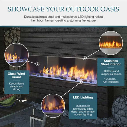 Majestic Lanai 48" Outdoor Linear Vent Free Gas Fireplace   ODLANAIG-48