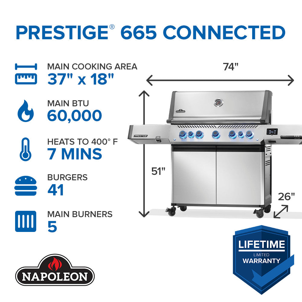 Napoleon - Prestige® 665 Connected RSIB with Infrared Side and Rear Burner