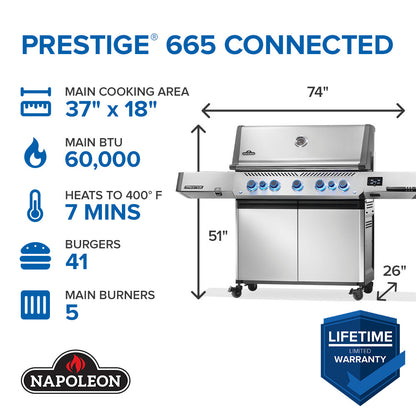 Napoleon - Prestige® 665 Connected RSIB with Infrared Side and Rear Burner