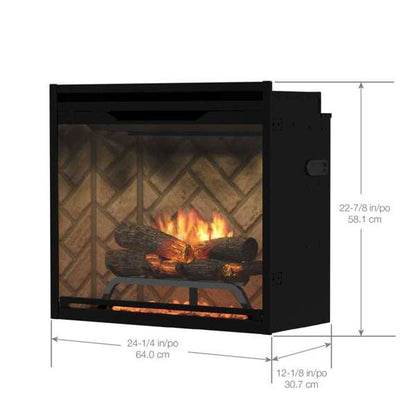 Dimplex - Revillusion 24" Built-In Electric Firebox - Herringbone - REV24-HB