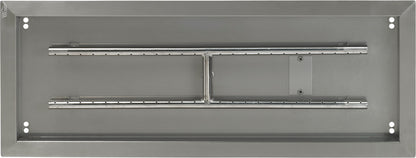 American Fire Glass - 30" x 10" SS Rectangular Drop-In FirePit Pan w/H Burner