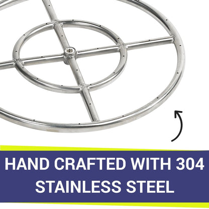 18" Double-Ring SS Burner with a 1/2" Inlet