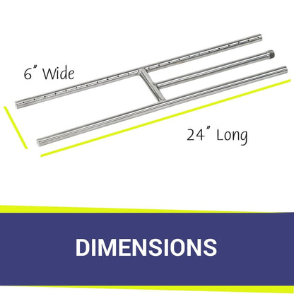 American Fire Glass - 24" H-Style Burner (24" x 6")