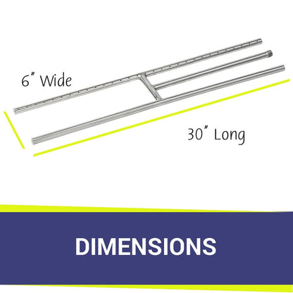 American Fire Glass - 30" H-Style Burner (30" x 6")