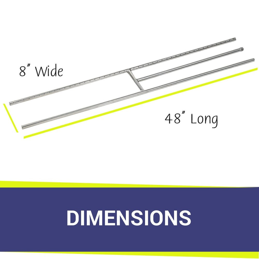 American Fire Glass - 48" H-Style Burner (48" x 8")