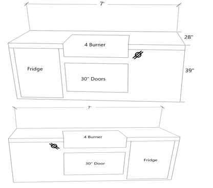 Isla recta Kokomo de 7 pies